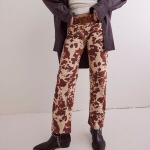 Free People Mid-Rise Risk Taker Printed Jeans sz 26
